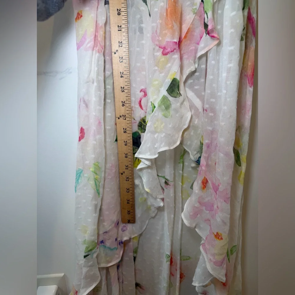 Rococo Sand White Floral Ruffled Maxi Dress NWT‎